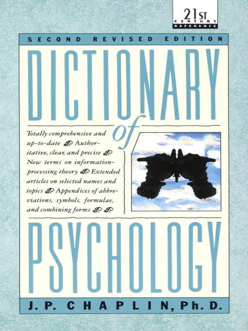 Title details for Dictionary of Psychology by J.P. Chaplin - Wait list